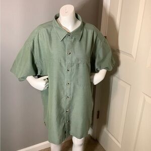 Mens The North Face Button Down Shirt Short Sleeve Striped Sz Large